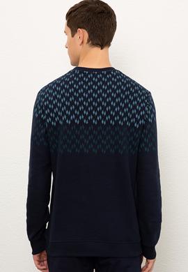 Erkek Lacivert Bisiklet Yaka Sweatshirt - 50225398021