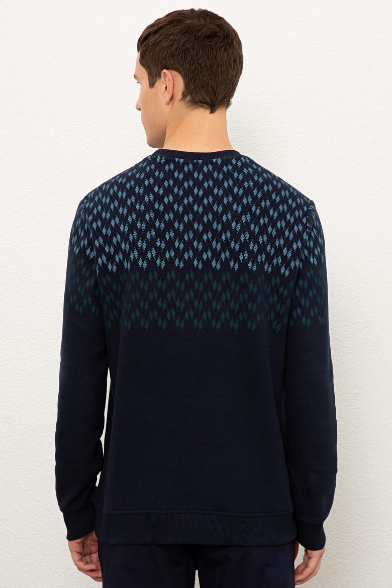 Erkek Lacivert Bisiklet Yaka Sweatshirt - 50225398021