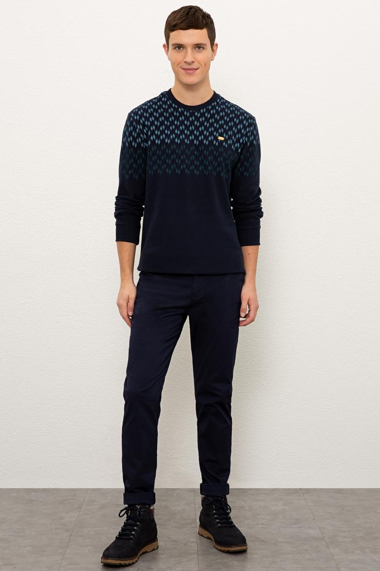 Erkek Lacivert Bisiklet Yaka Sweatshirt - 50225398021