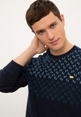 Erkek Lacivert Bisiklet Yaka Sweatshirt - 50225398021