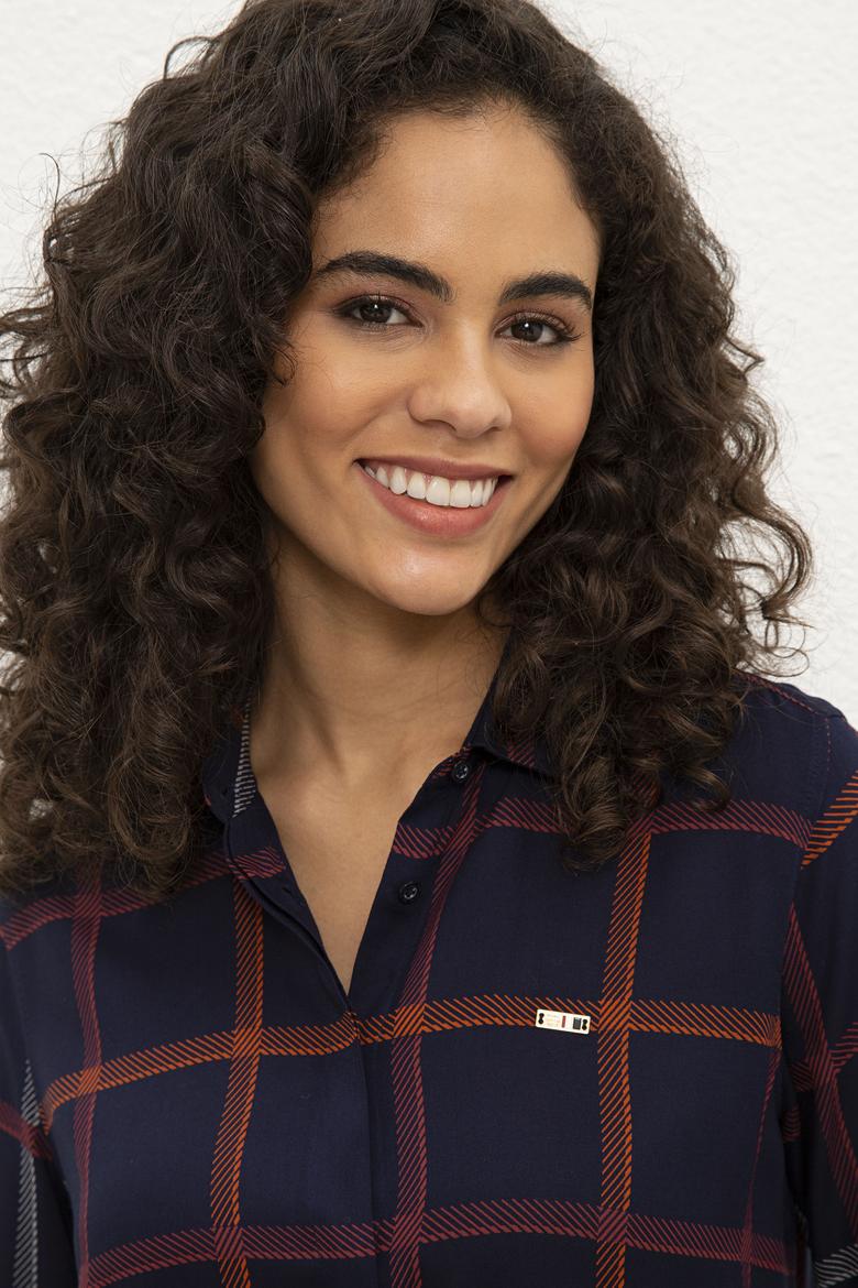 Kadın Lacivert Gömlek Uzunkol - 50226431006