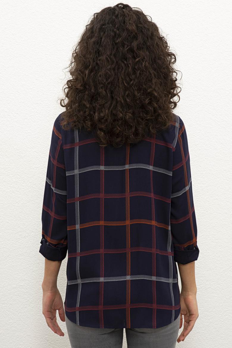 Kadın Lacivert Gömlek Uzunkol - 50226431006