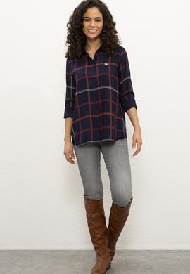 Kadın Lacivert Gömlek Uzunkol - 50226431006