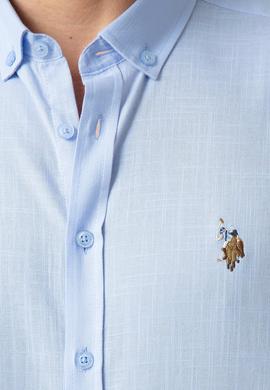 Erkek Mavi Kısa Kollu Gömlek - 50200063038