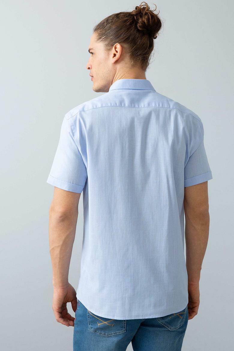 Erkek Mavi Kısa Kollu Gömlek - 50200063038
