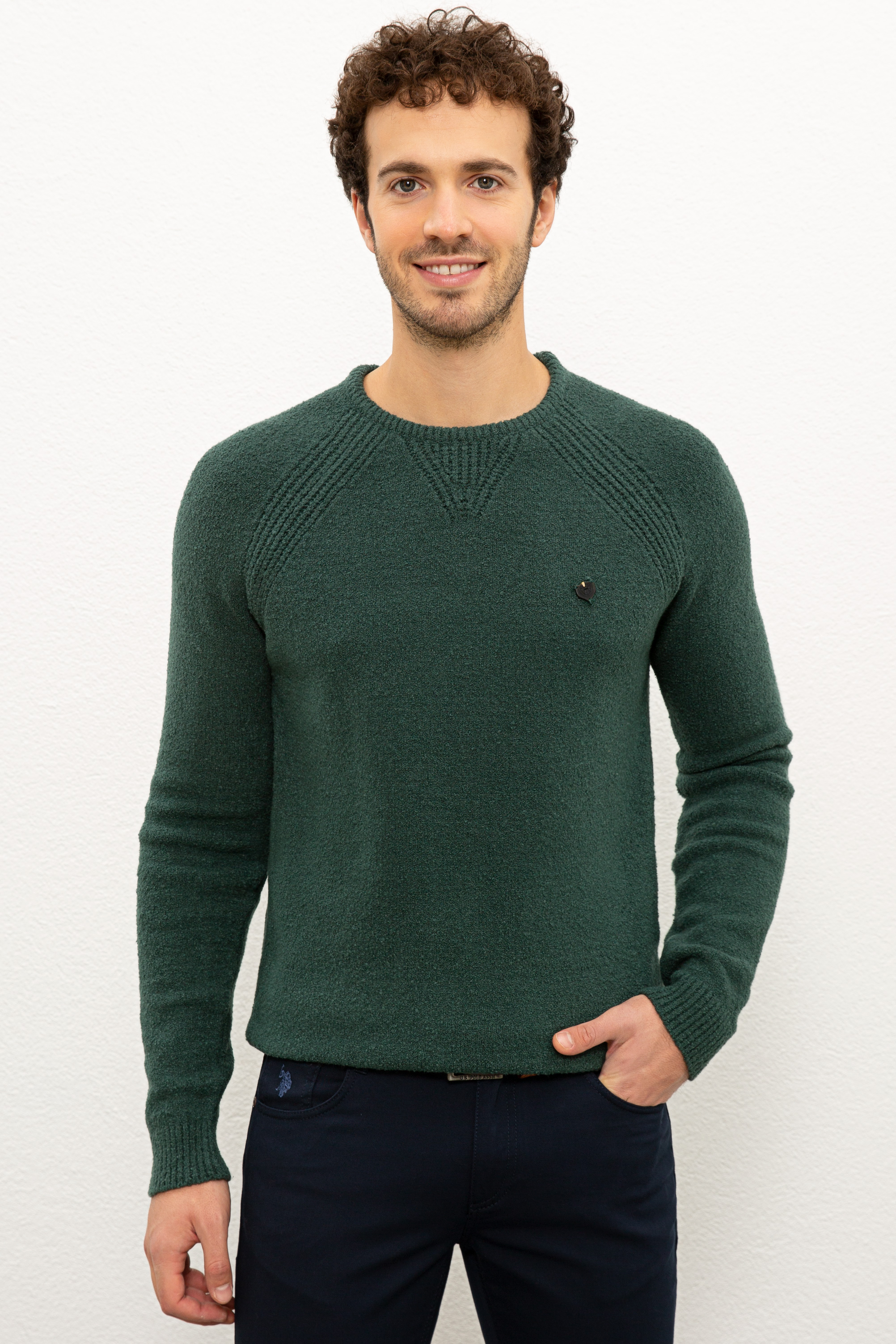 Erkek Koyu Yeşil Kazak