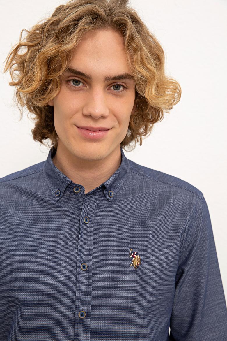 Erkek Lacivert Gömlek Uzunkol - 50226557023