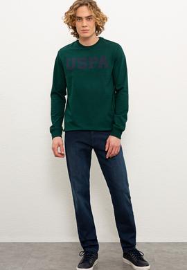 Erkek Koyu Yeşil Basic Sweatshirt - 50225478027