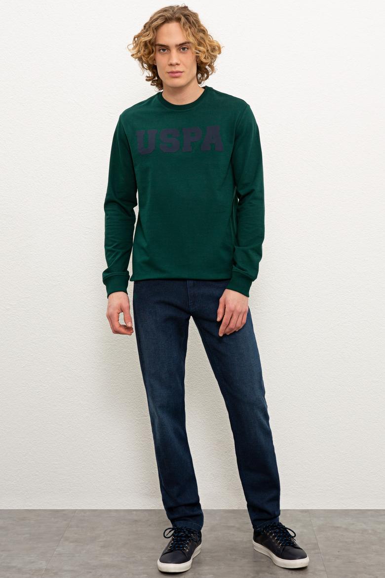 Erkek Koyu Yeşil Basic Sweatshirt - 50225478027
