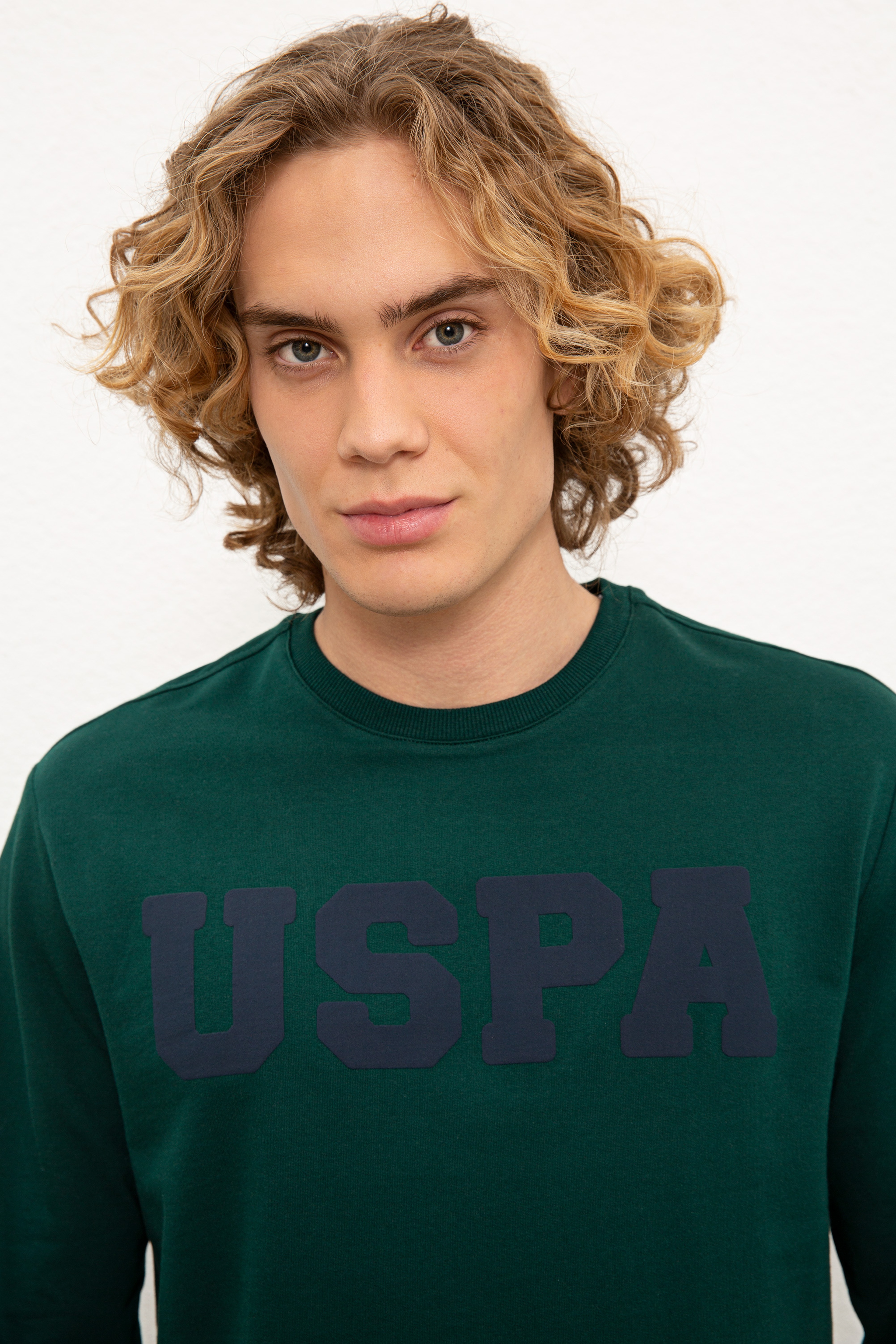 Erkek Koyu Yeşil Basic Sweatshirt - Image 2