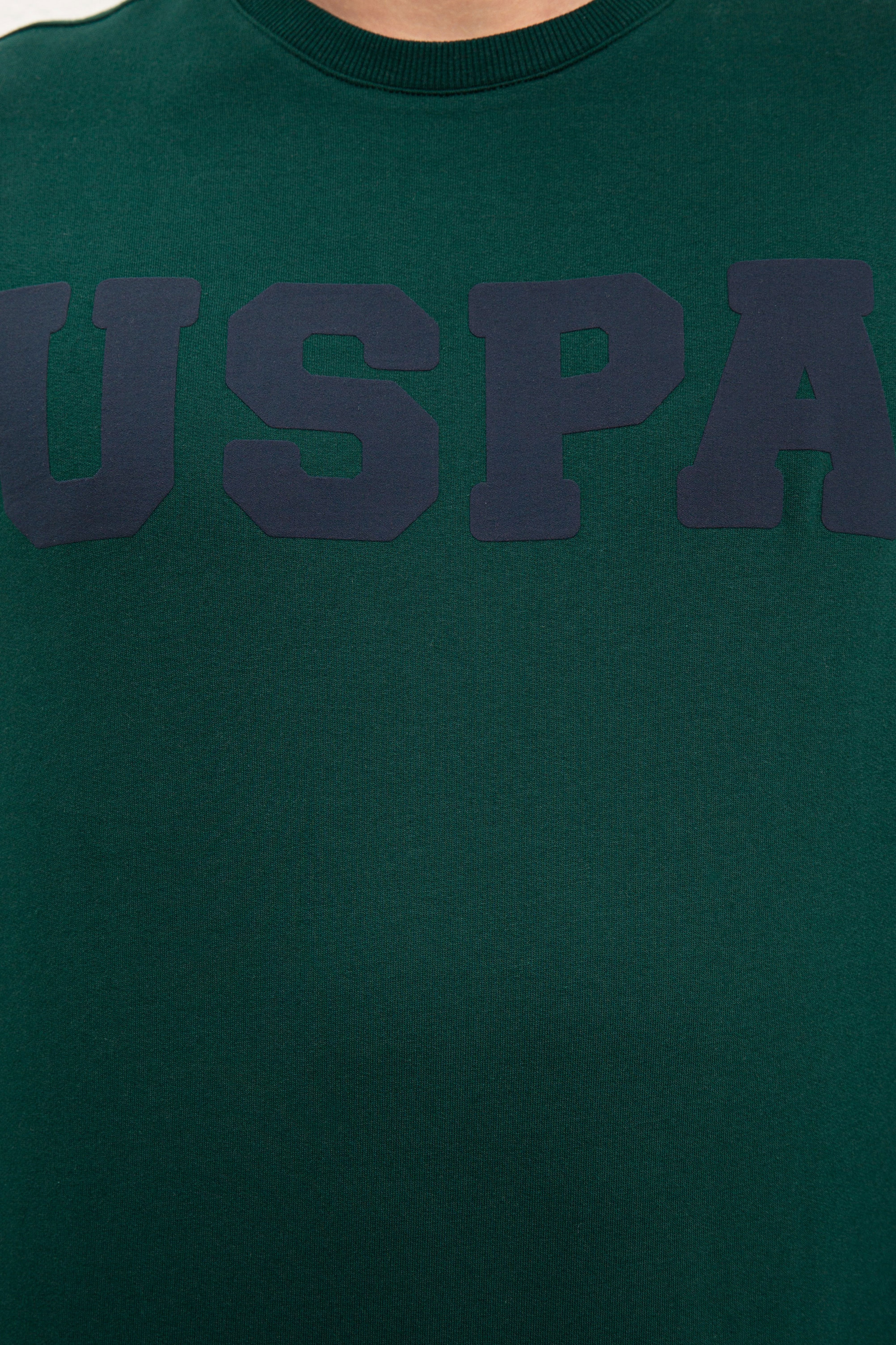 Erkek Koyu Yeşil Basic Sweatshirt