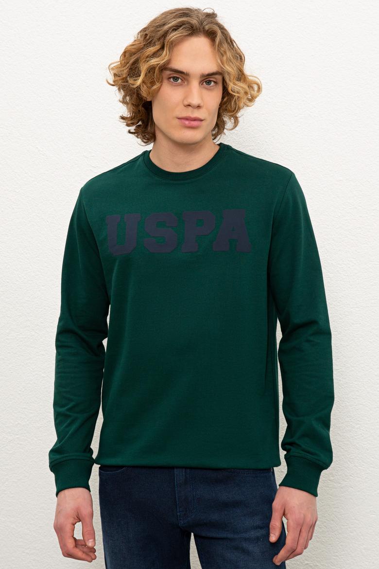 Erkek Koyu Yeşil Basic Sweatshirt