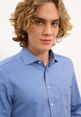 Erkek Saks Uzun Kollu Gömlek - 50234730019