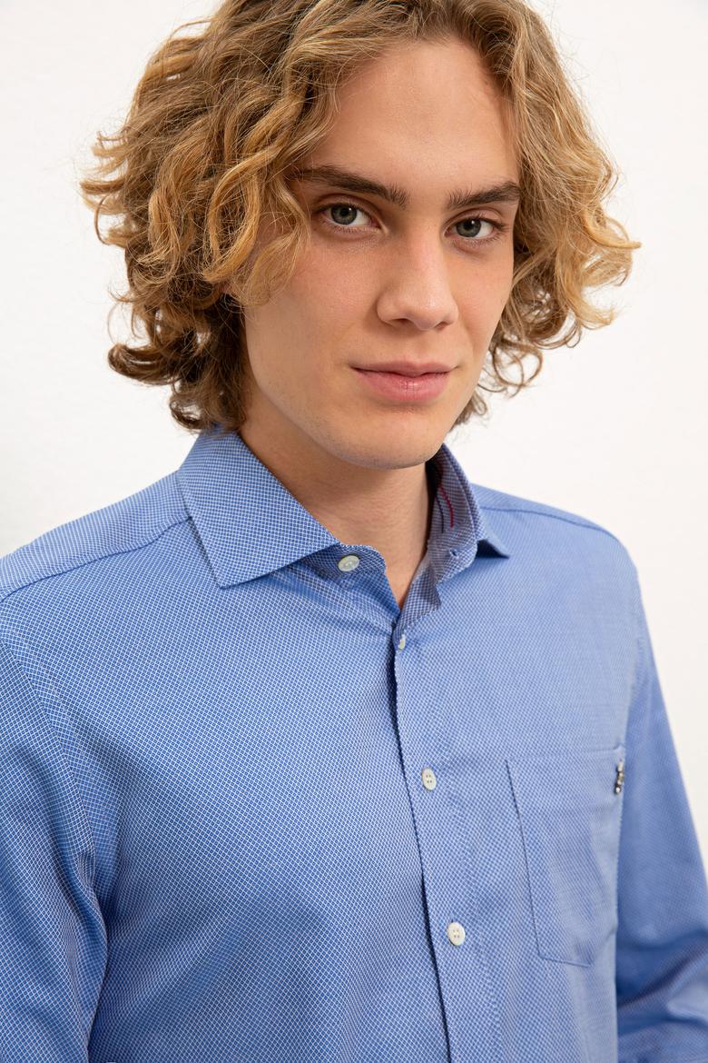 Erkek Saks Uzun Kollu Gömlek - 50234730019