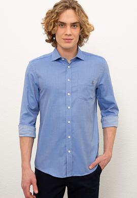 Erkek Saks Uzun Kollu Gömlek - 50234730019