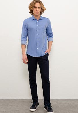 Erkek Saks Uzun Kollu Gömlek - 50234730019