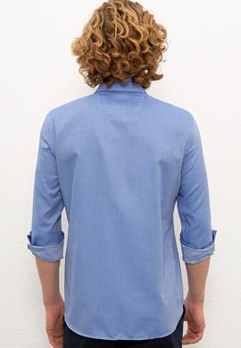 Erkek Saks Uzun Kollu Gömlek - 50234730019