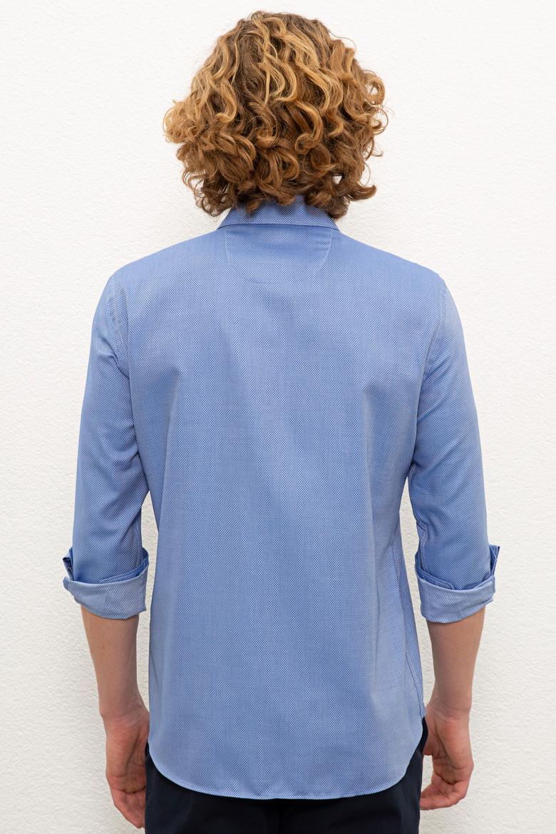 Erkek Saks Uzun Kollu Gömlek - 50234730019