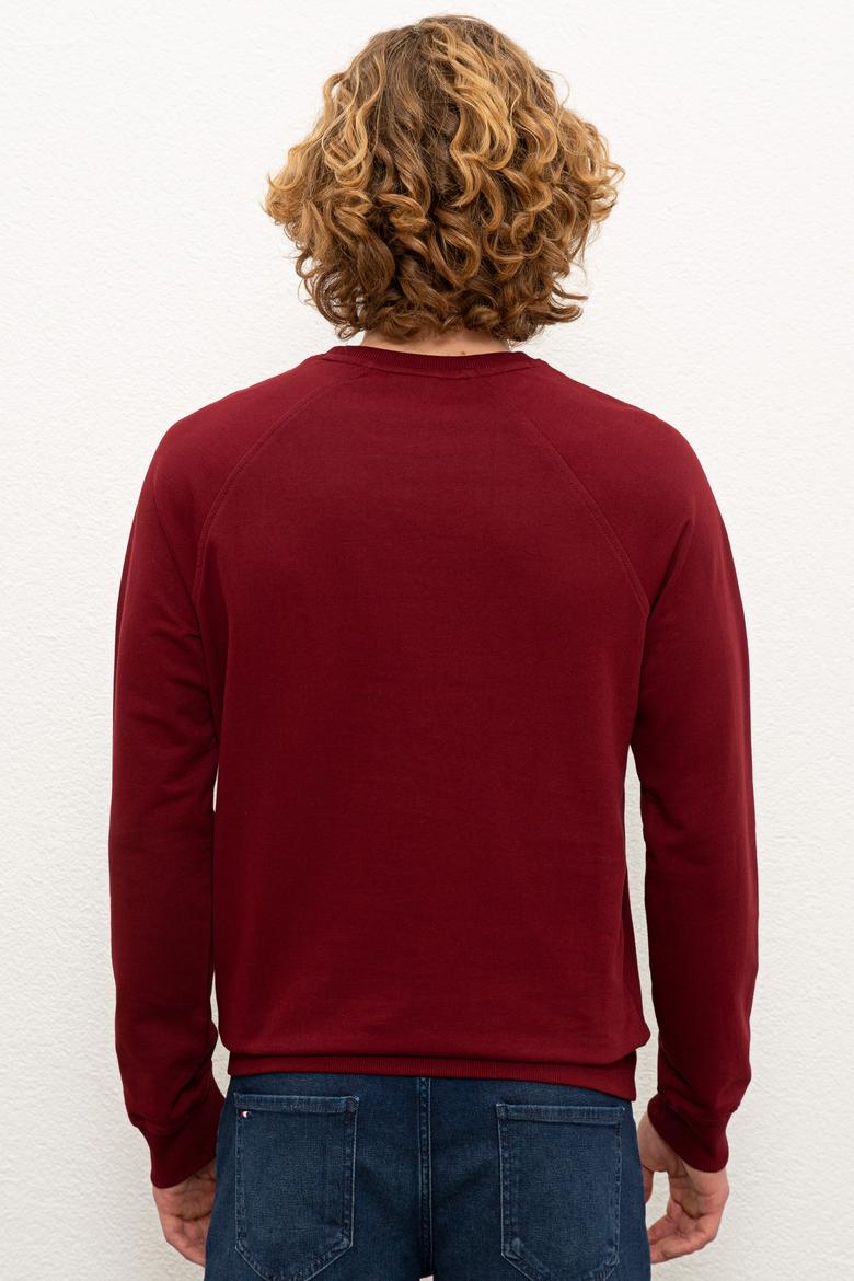 Erkek Bordo Basic Sweatshirt - 50225343063