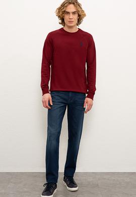 Erkek Bordo Basic Sweatshirt - 50225343063