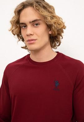 Erkek Bordo Basic Sweatshirt - 50225343063