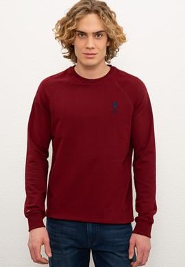 Erkek Bordo Basic Sweatshirt - 50225343063
