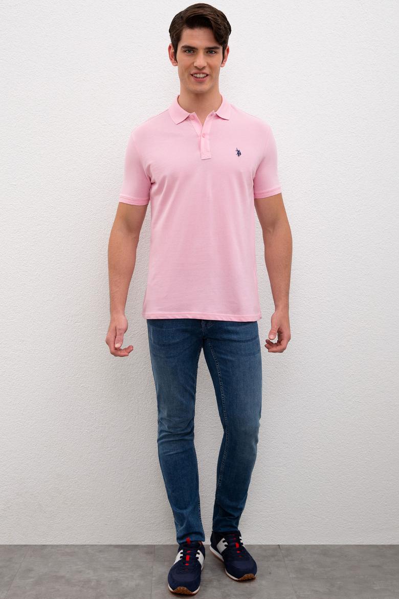 Erkek Açık Pembe Basic Tişört - 50217612358