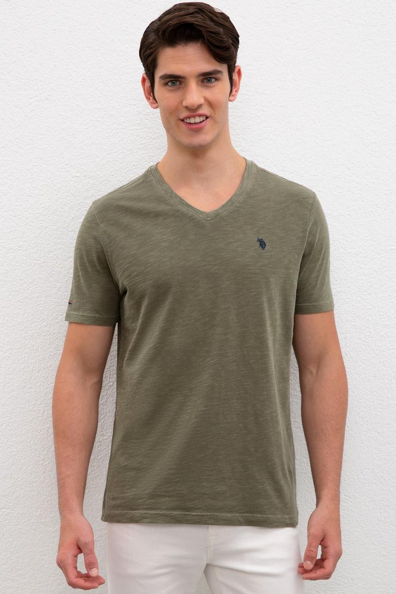 Erkek Koyu Haki Basic Tişört