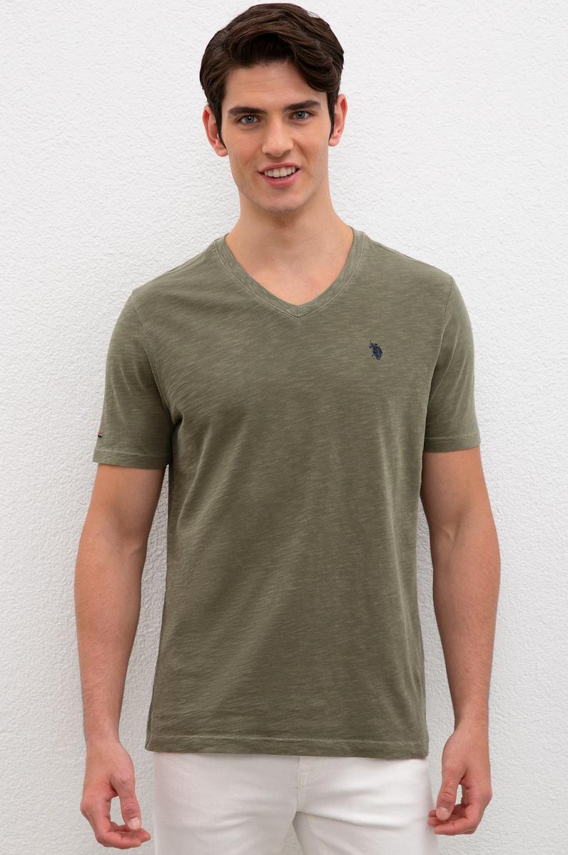 Erkek Koyu Haki Basic Tişört