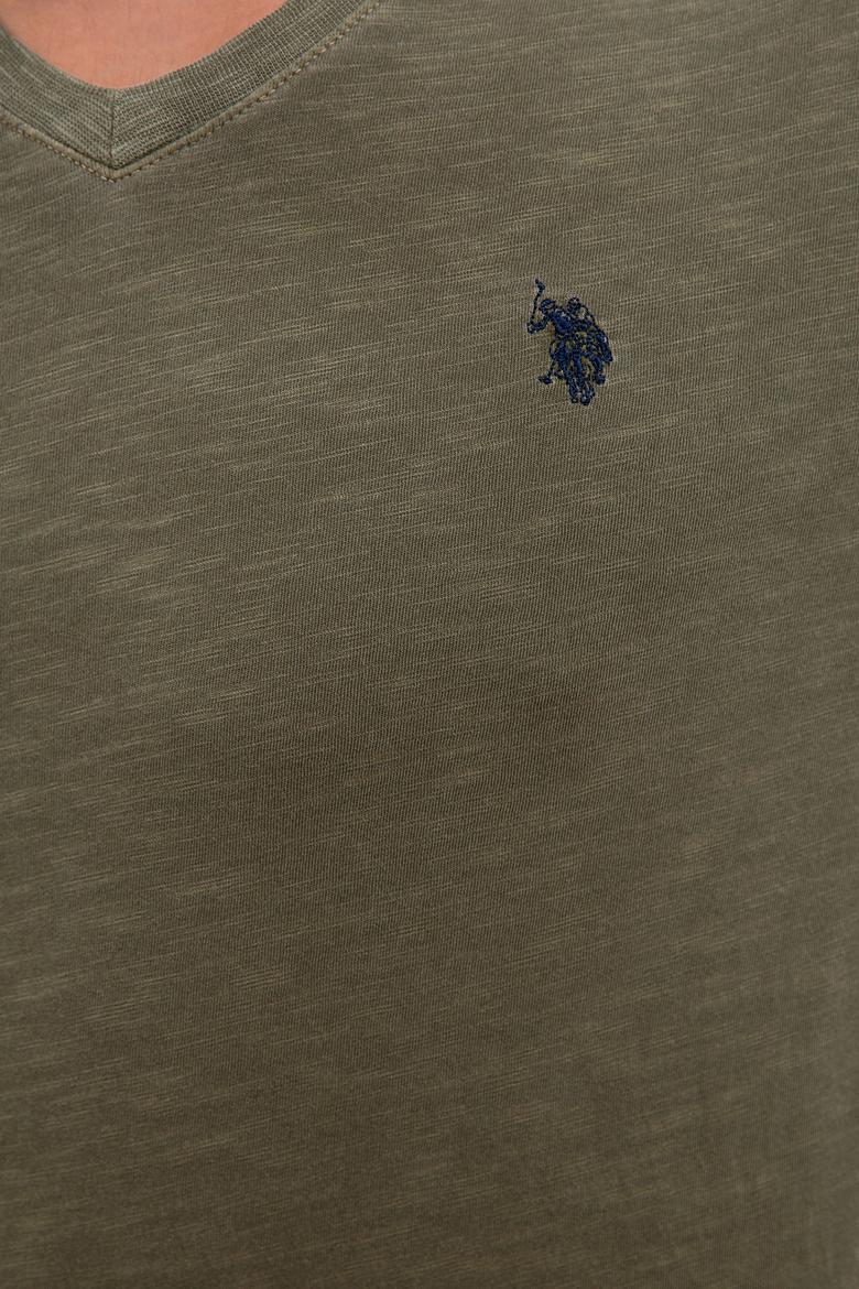 Erkek Koyu Haki Basic Tişört - 50220581067