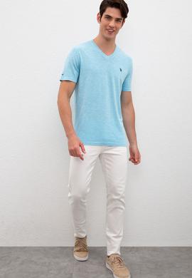 Erkek Turkuaz Basic Tişört - 50220581045