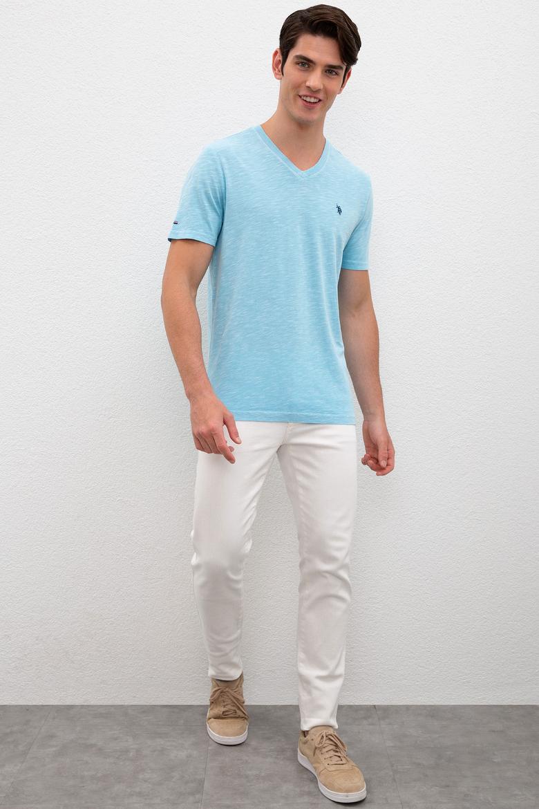 Erkek Turkuaz Basic Tişört - 50220581045