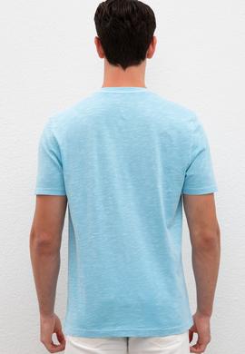 Erkek Turkuaz Basic Tişört - 50220581045