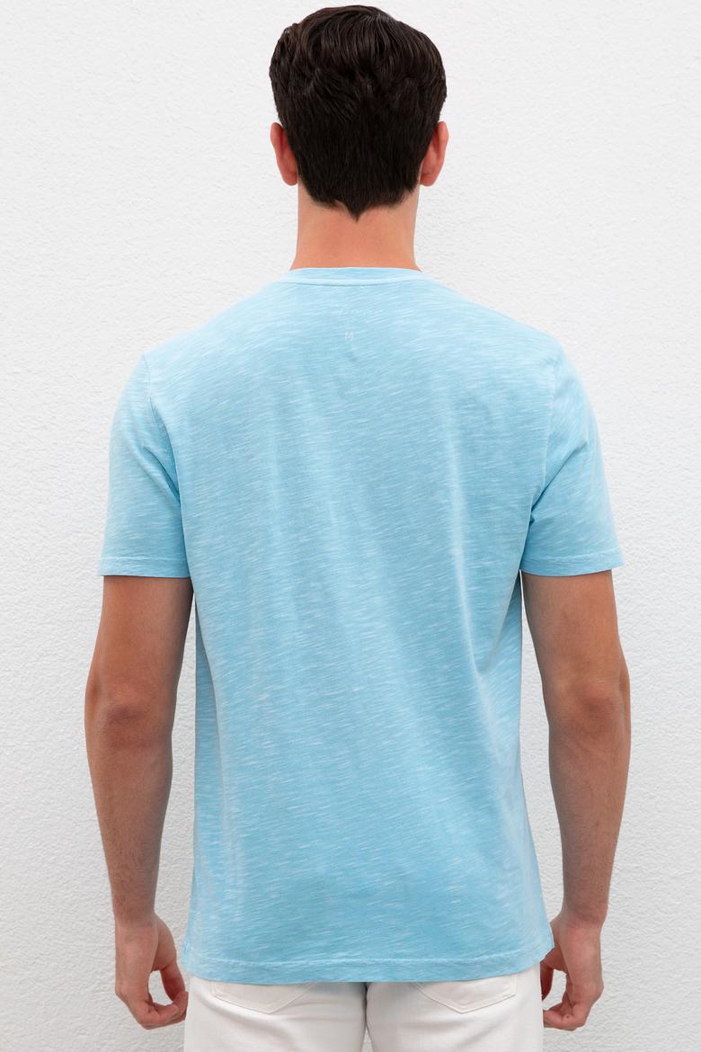 Erkek Turkuaz Basic Tişört - 50220581045