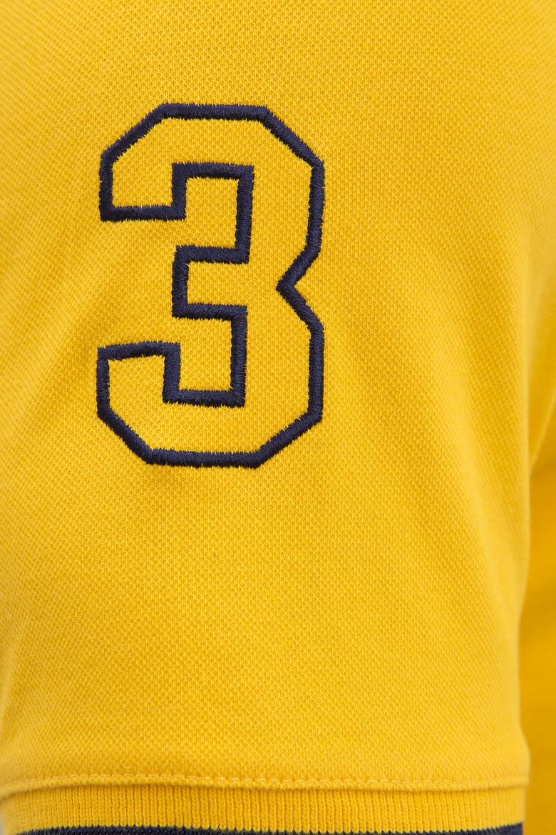 Erkek Koyu Sarı Polo Yaka Basic T-Shirt - 50222031004