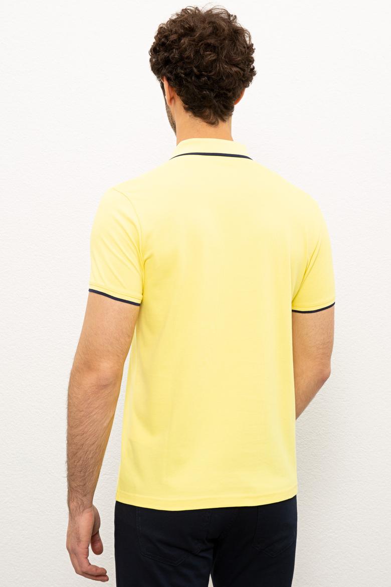 Erkek Sarı Polo Yaka Basic Tişört - 50222031107
