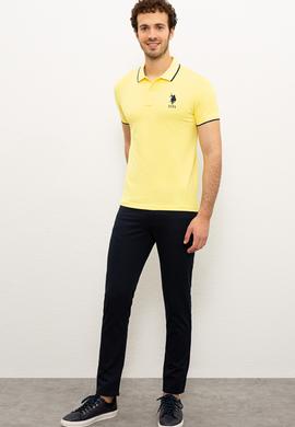 Erkek Sarı Polo Yaka Basic Tişört - 50222031107