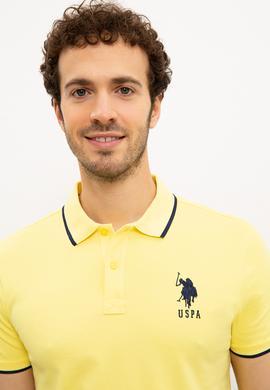 Erkek Sarı Polo Yaka Basic Tişört - 50222031107