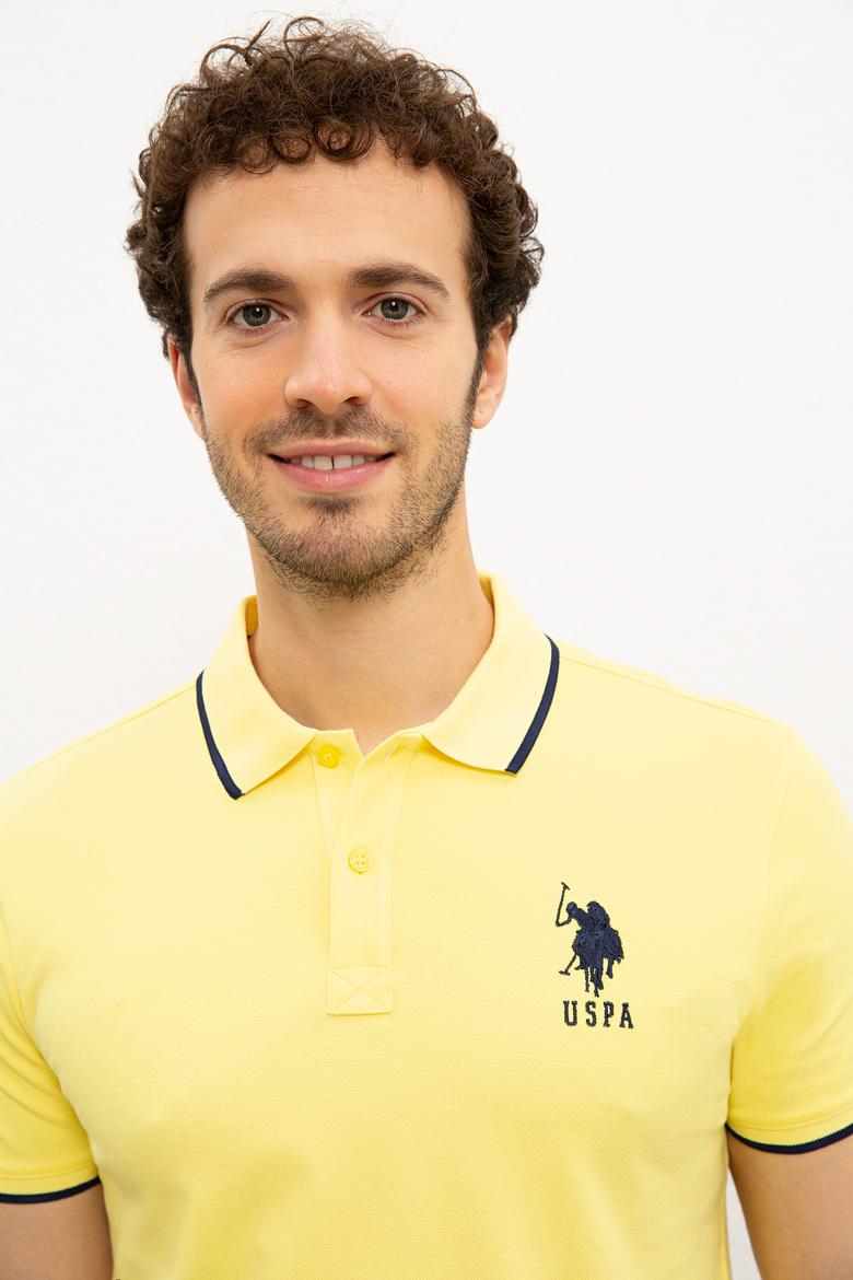 Erkek Sarı Polo Yaka Basic Tişört - 50222031107
