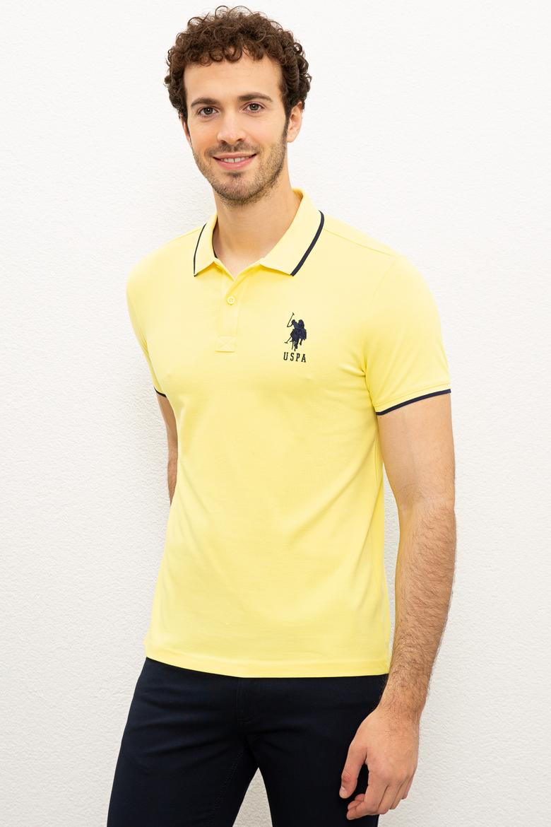 Erkek Sarı Polo Yaka Basic Tişört