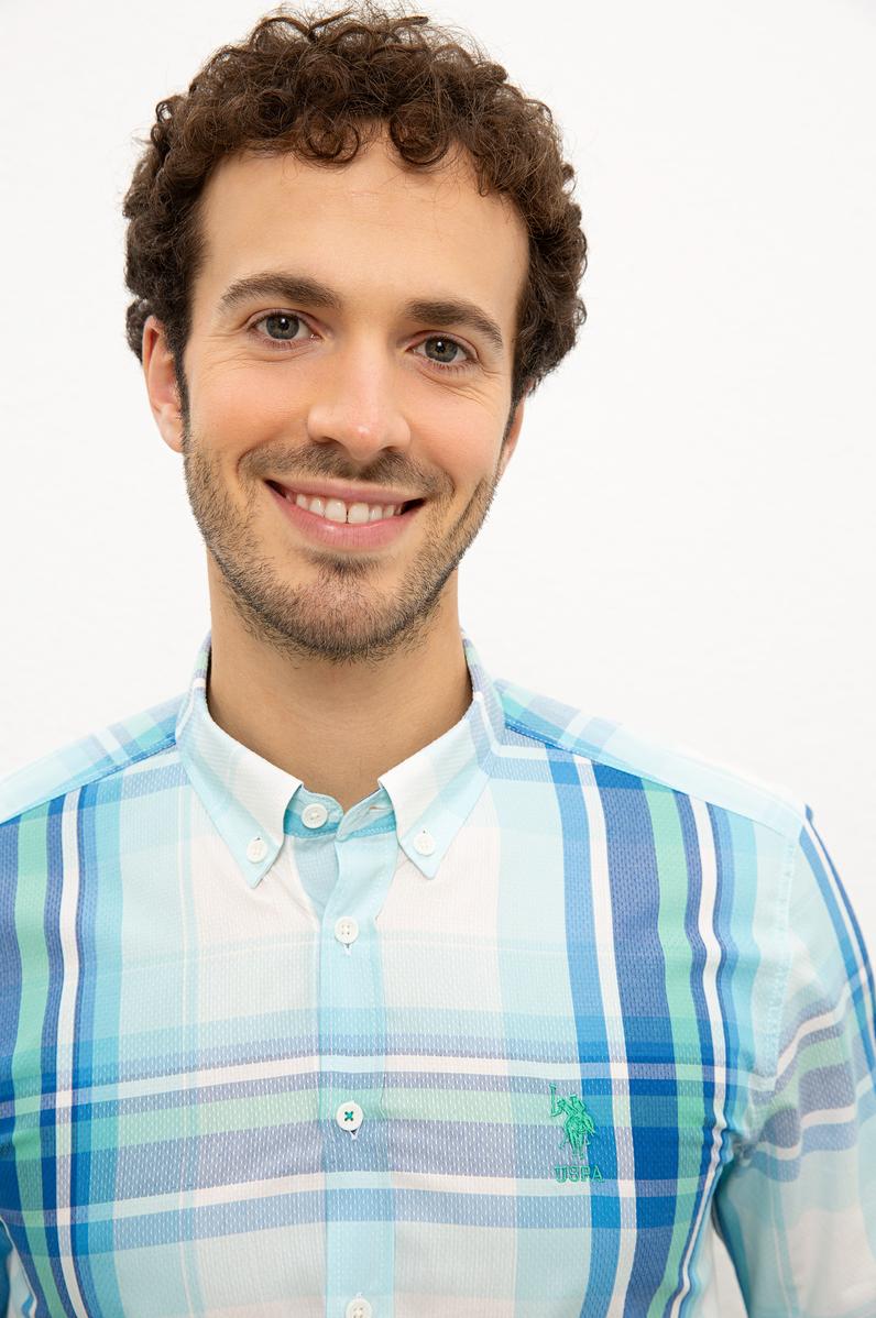 Erkek Aqua Uzun Kollu Gömlek