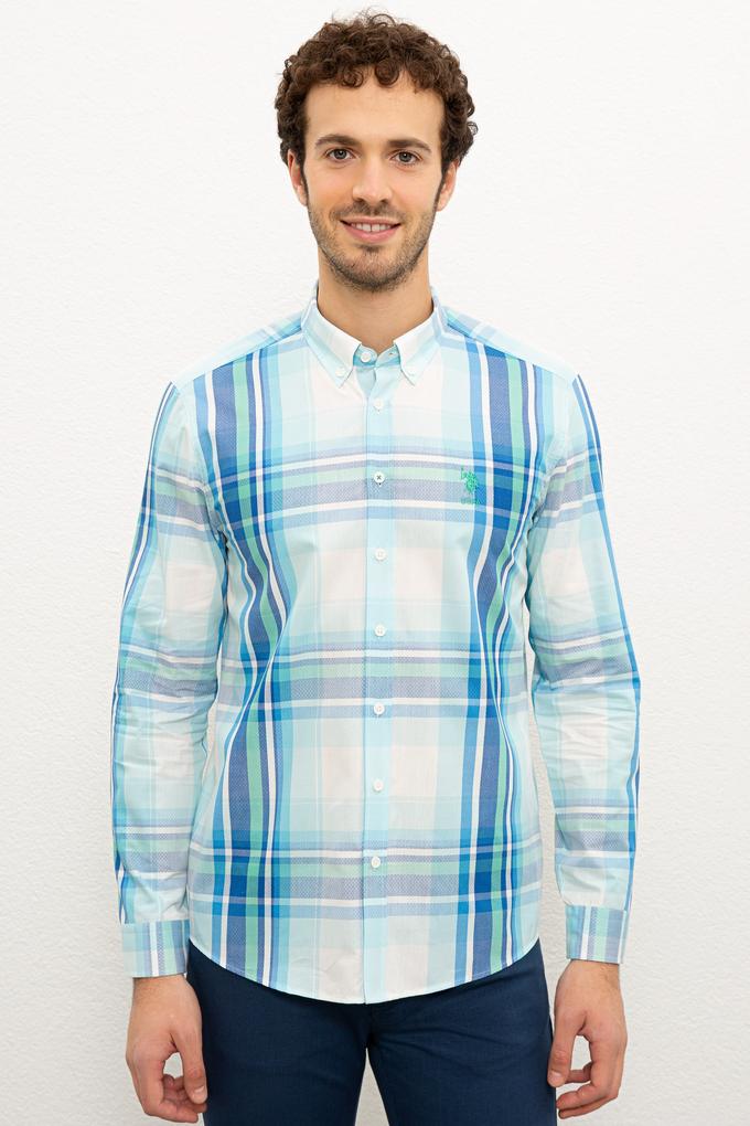 Erkek Mavi Gömlek Uzunkol