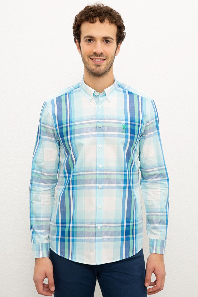 Erkek Mavi Gömlek Uzunkol