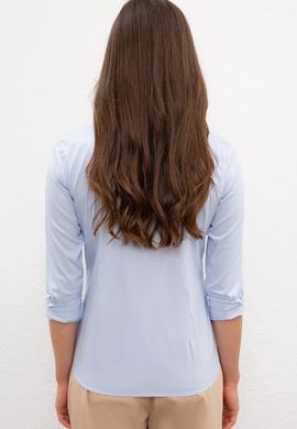 Kadın Açık Mavi Uzun Kollu Basic Gömlek - 50227226019