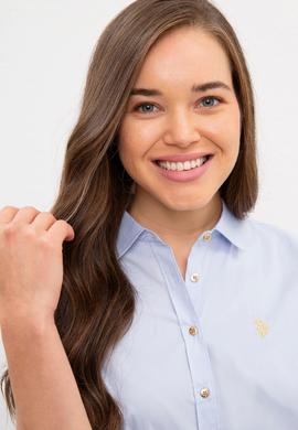 Kadın Açık Mavi Uzun Kollu Basic Gömlek - 50227226019