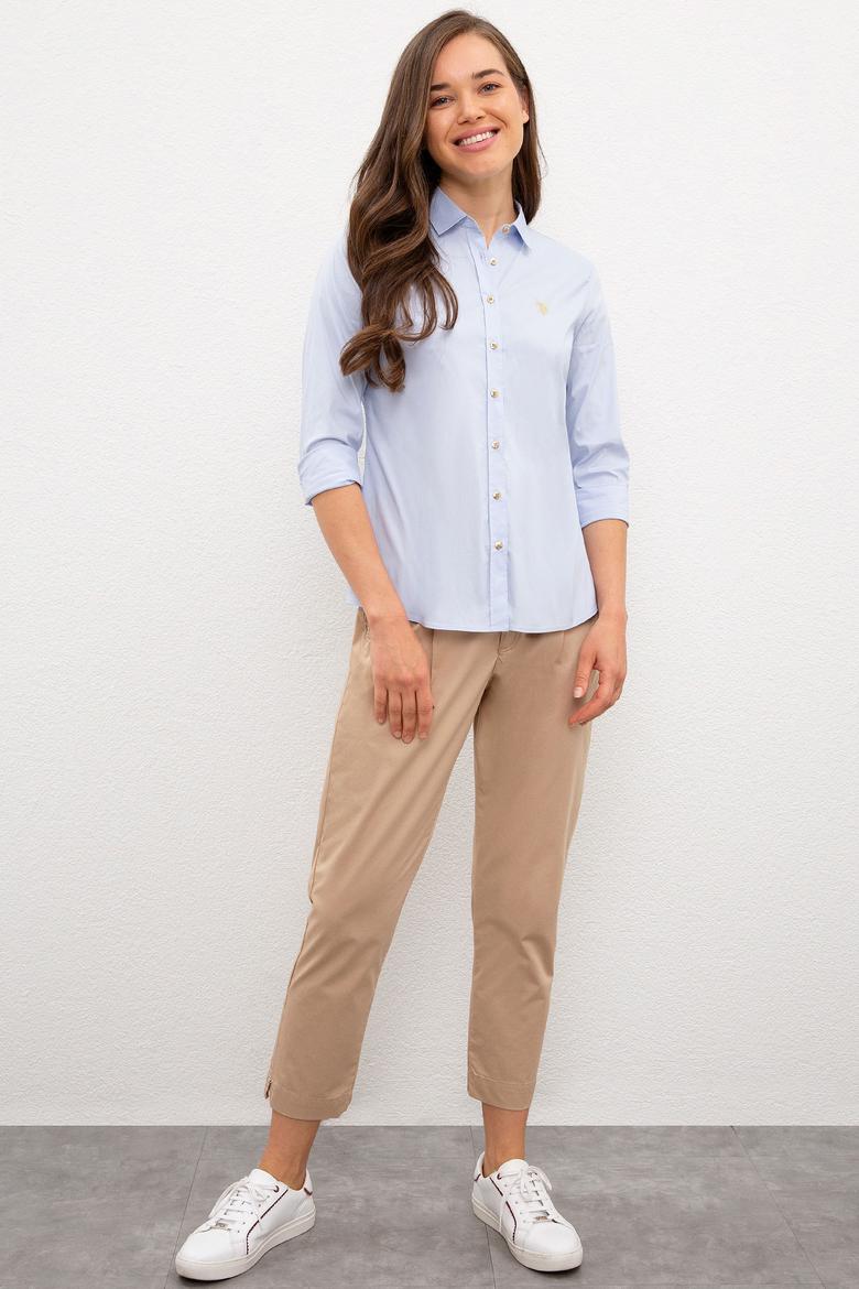 Kadın Açık Mavi Uzun Kollu Basic Gömlek - 50227226019