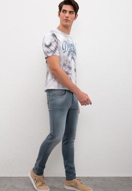 Erkek Gri Denim Pantolon - 50219864002