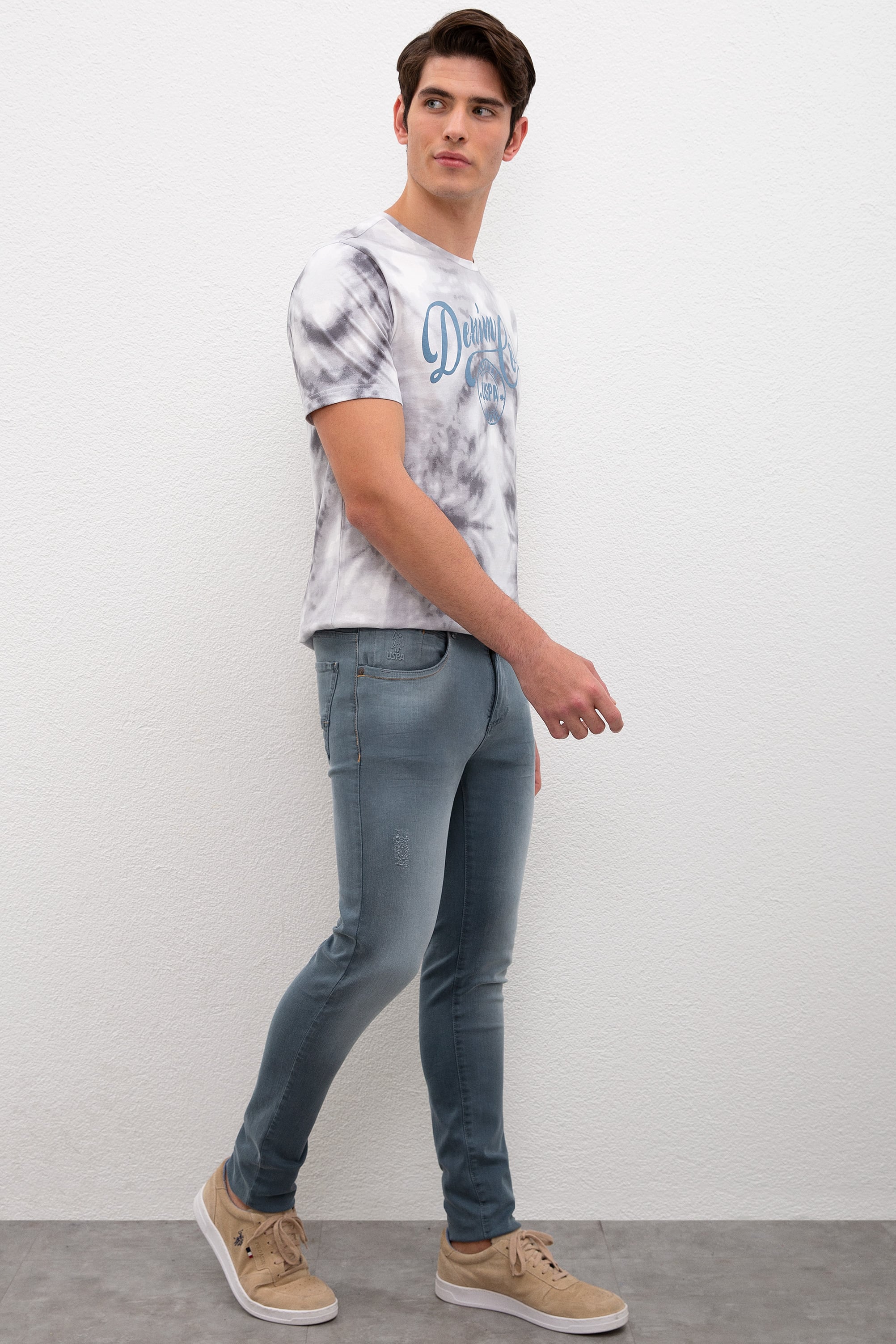 Erkek Gri Denim Pantolon - Image 2