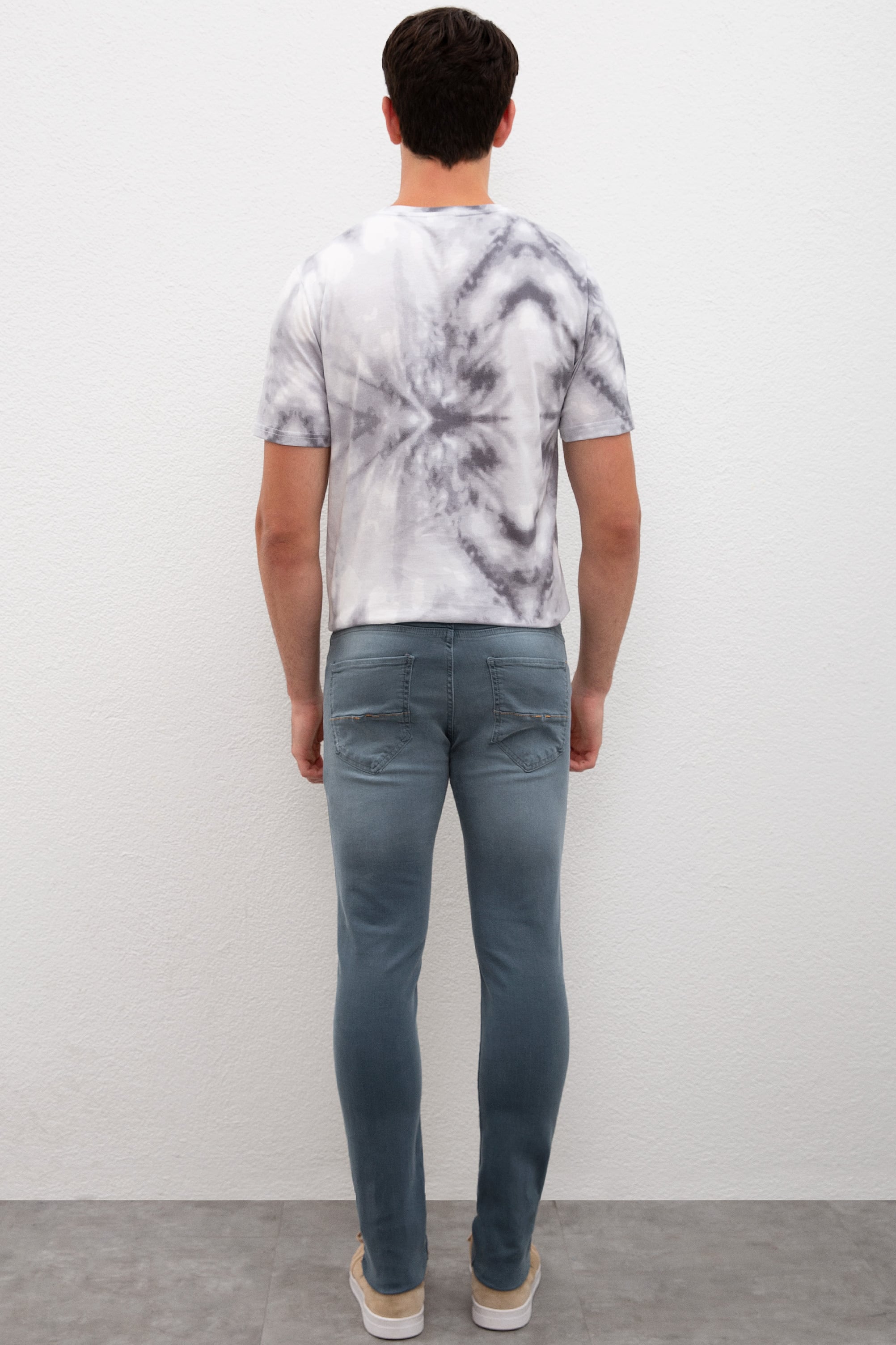 Erkek Gri Denim Pantolon