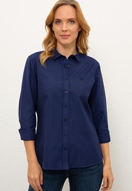 Kadın Lacivert Gömlek Uzunkol Basic - 50237226029
